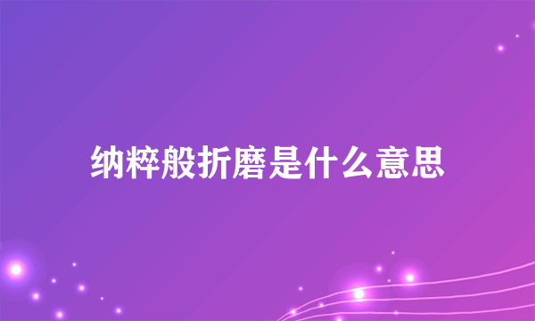 纳粹般折磨是什么意思