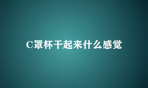 C罩杯干起来什么感觉