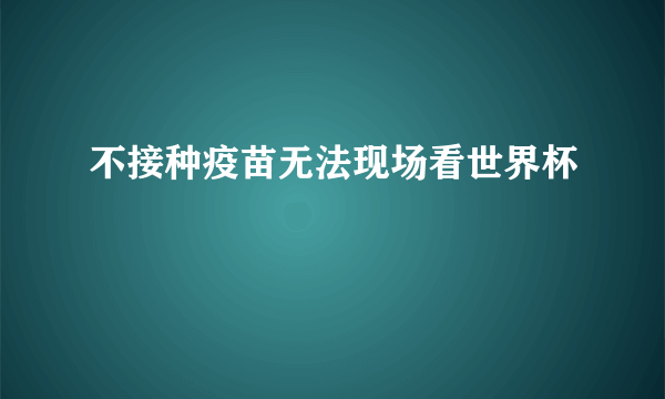 不接种疫苗无法现场看世界杯