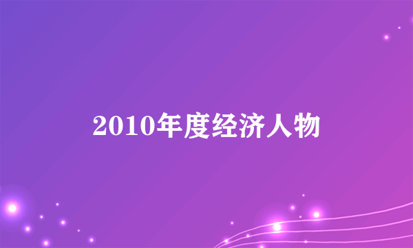 2010年度经济人物