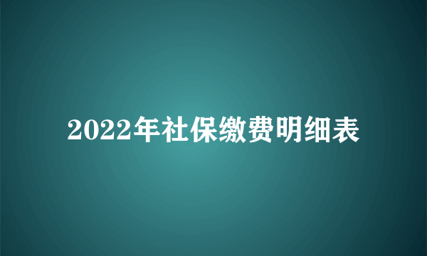 2022年社保缴费明细表