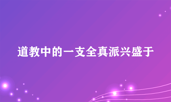 道教中的一支全真派兴盛于