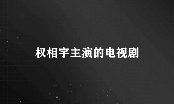 权相宇主演的电视剧