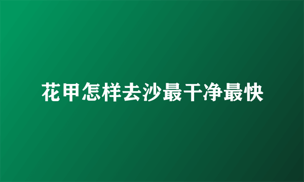 花甲怎样去沙最干净最快