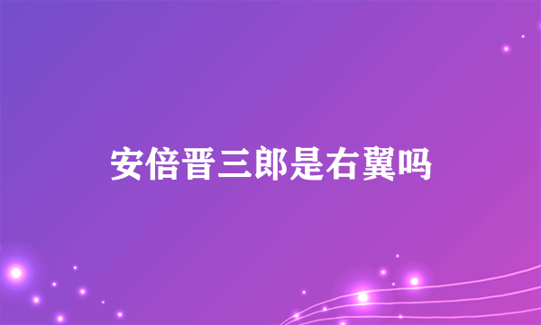 安倍晋三郎是右翼吗