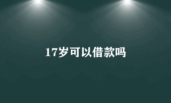 17岁可以借款吗