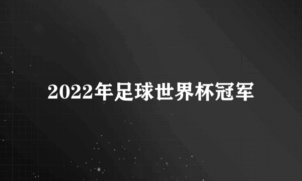 2022年足球世界杯冠军