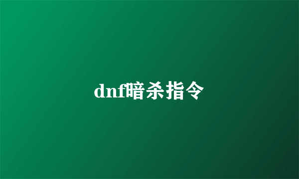 dnf暗杀指令