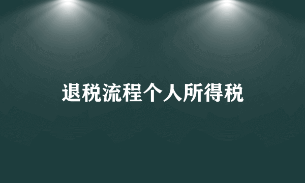 退税流程个人所得税