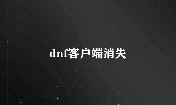 dnf客户端消失