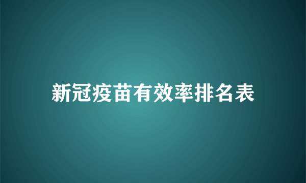 新冠疫苗有效率排名表