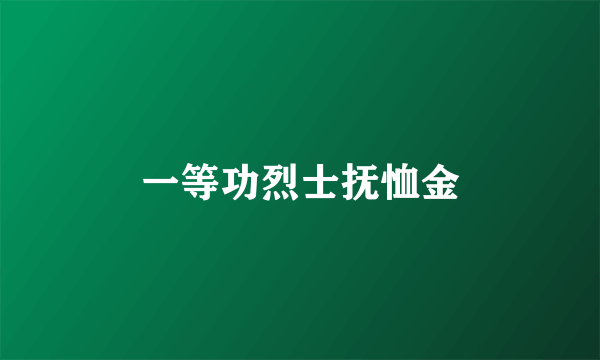 一等功烈士抚恤金