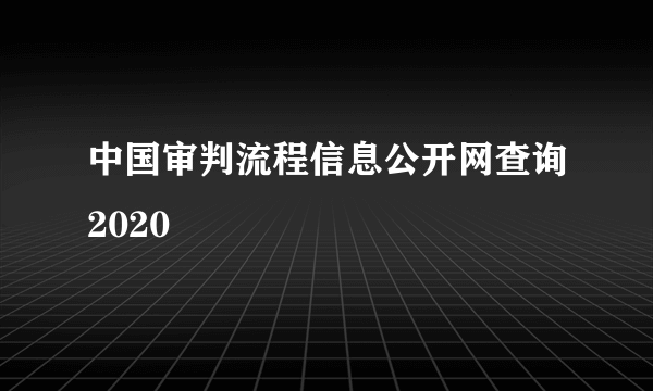 中国审判流程信息公开网查询2020