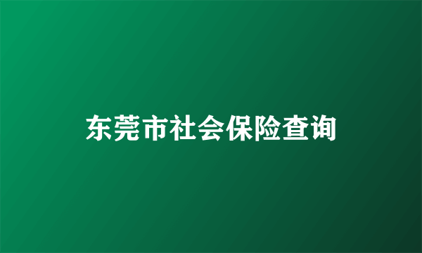 东莞市社会保险查询