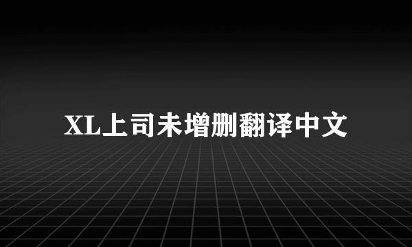 XL上司未增删翻译中文