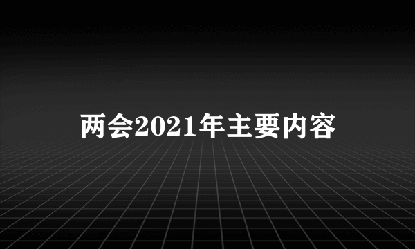 两会2021年主要内容