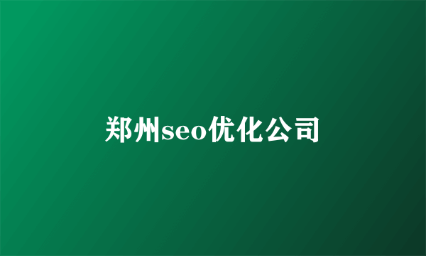 郑州seo优化公司