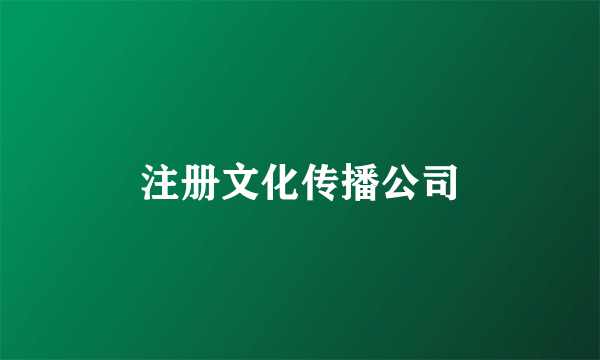 注册文化传播公司