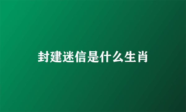 封建迷信是什么生肖