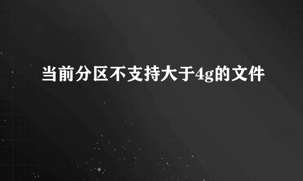 当前分区不支持大于4g的文件