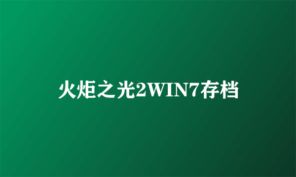 火炬之光2WIN7存档