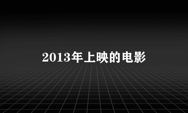 2013年上映的电影