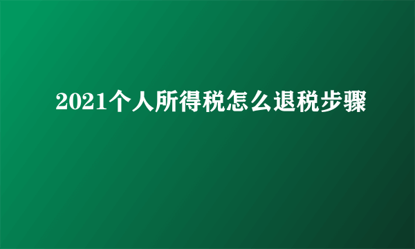 2021个人所得税怎么退税步骤