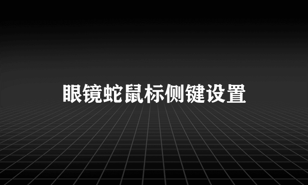 眼镜蛇鼠标侧键设置