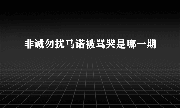 非诚勿扰马诺被骂哭是哪一期