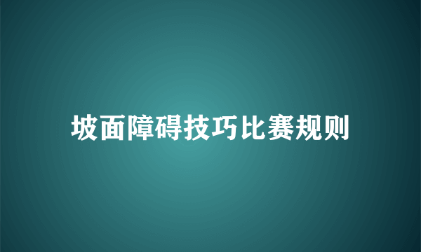 坡面障碍技巧比赛规则