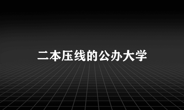 二本压线的公办大学