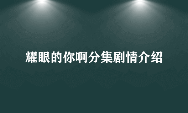 耀眼的你啊分集剧情介绍