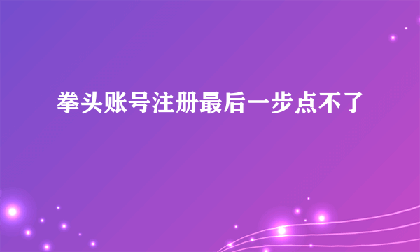 拳头账号注册最后一步点不了