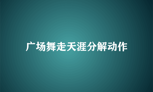 广场舞走天涯分解动作