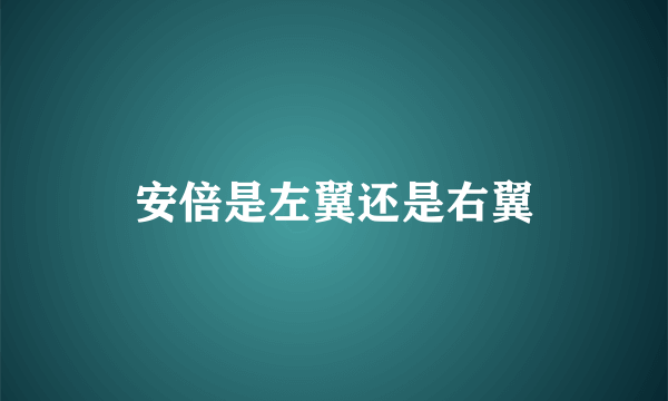 安倍是左翼还是右翼