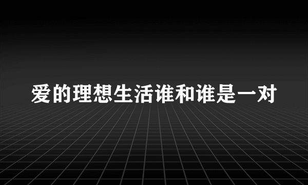 爱的理想生活谁和谁是一对