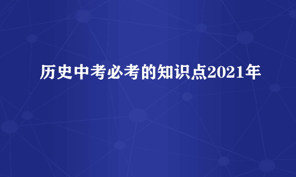 历史中考必考的知识点2021年