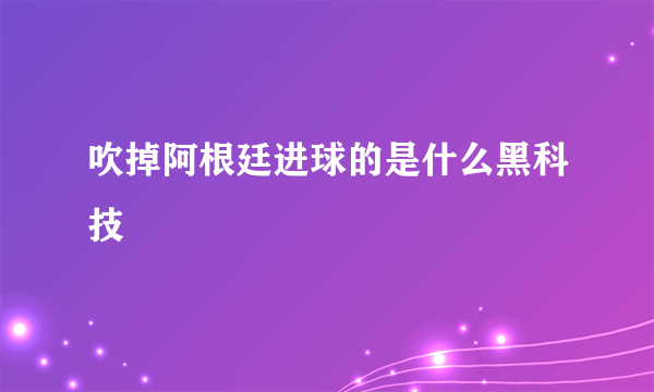 吹掉阿根廷进球的是什么黑科技