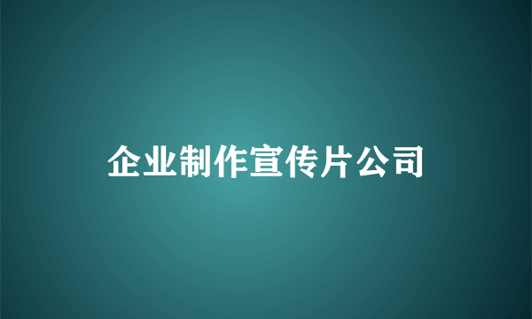 企业制作宣传片公司