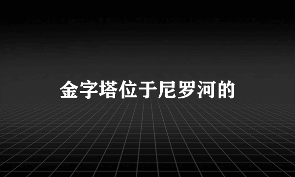 金字塔位于尼罗河的