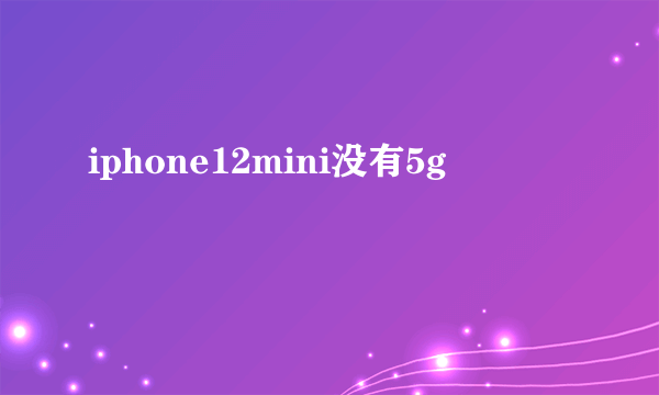 iphone12mini没有5g