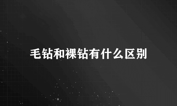 毛钻和裸钻有什么区别