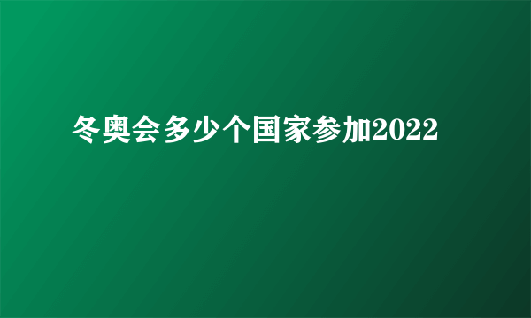 冬奥会多少个国家参加2022