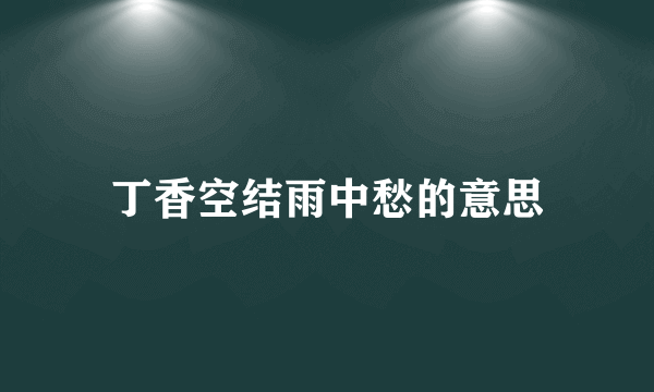 丁香空结雨中愁的意思