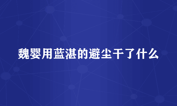 魏婴用蓝湛的避尘干了什么