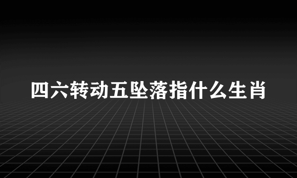 四六转动五坠落指什么生肖