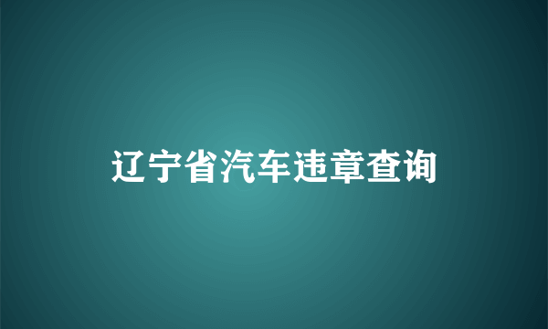 辽宁省汽车违章查询