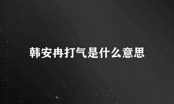 韩安冉打气是什么意思