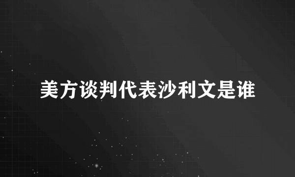 美方谈判代表沙利文是谁