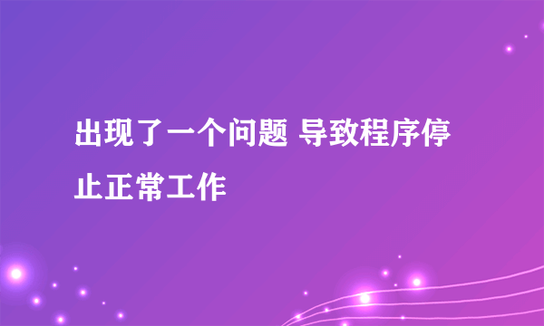 出现了一个问题 导致程序停止正常工作